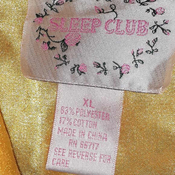 GOLDEN YELLOW & BLACK ROYALTY PAJAMA SET- NWOT - Picture 5 of 7